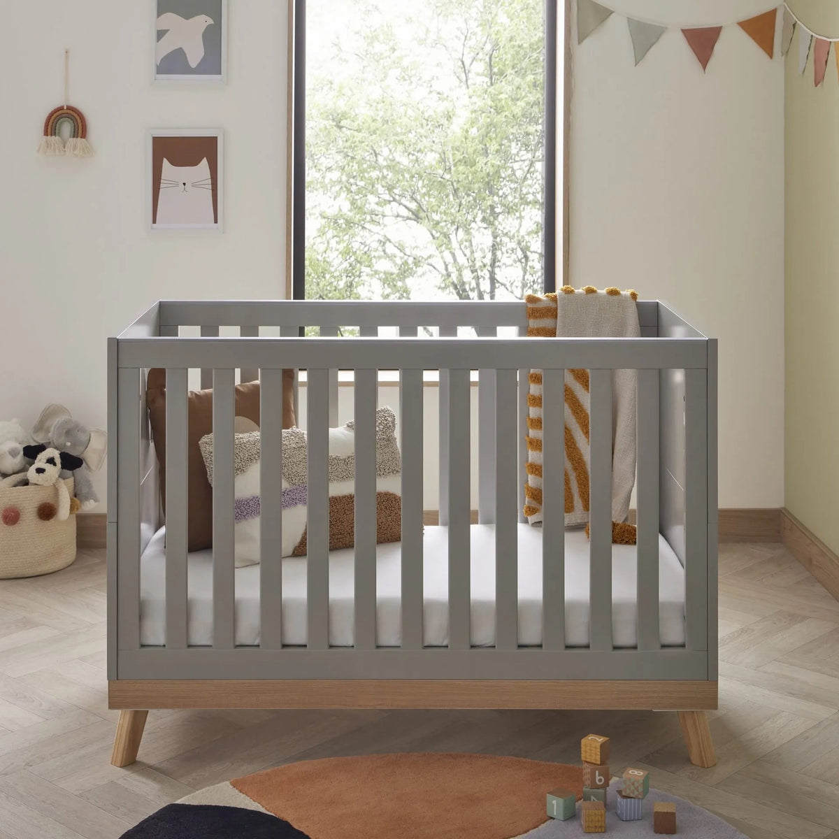 Babymore Mona Mini cot bed - Grey *SEPTEMBER OFFER