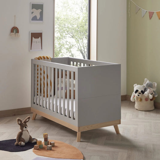 Babymore Mona Mini cot bed - Grey *AUGUST OFFER
