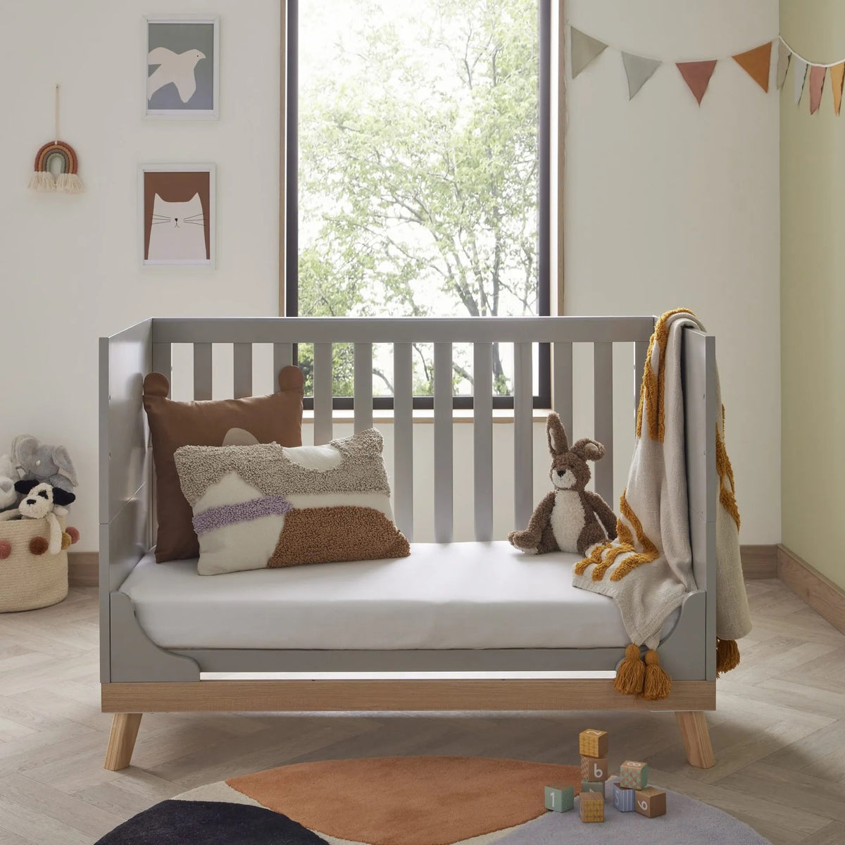 Babymore Mona Mini cot bed - Grey *SEPTEMBER OFFER